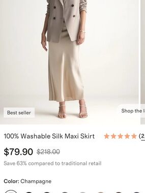 Quince maxi silk maxi skirt